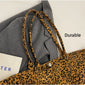 Leopard Print Canvas Bag - Unique Design Large Capacity Fashionable Versatile Commuter Hand-Carry Bag