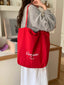 New Korean-Style Ins Striped Canvas Tote Bag - Casual, Single-Shoulder, Large-Capacity Shopping Tote