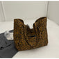 Leopard Print Canvas Bag - Unique Design Large Capacity Fashionable Versatile Commuter Hand-Carry Bag