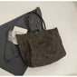 Leopard Print Canvas Bag - Unique Design Large Capacity Fashionable Versatile Commuter Hand-Carry Bag