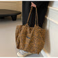 Leopard Print Canvas Bag - Unique Design Large Capacity Fashionable Versatile Commuter Hand-Carry Bag