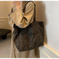 Leopard Print Canvas Bag - Unique Design Large Capacity Fashionable Versatile Commuter Hand-Carry Bag
