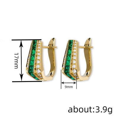 Elegant Faux Emerald Earrings