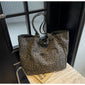 Leopard Print Canvas Bag - Unique Design Large Capacity Fashionable Versatile Commuter Hand-Carry Bag