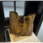Leopard Print Canvas Bag - Unique Design Large Capacity Fashionable Versatile Commuter Hand-Carry Bag