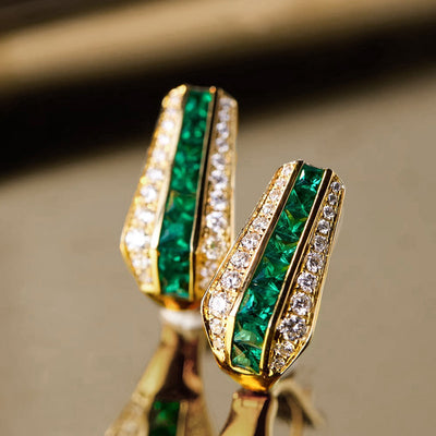 Elegant Faux Emerald Earrings
